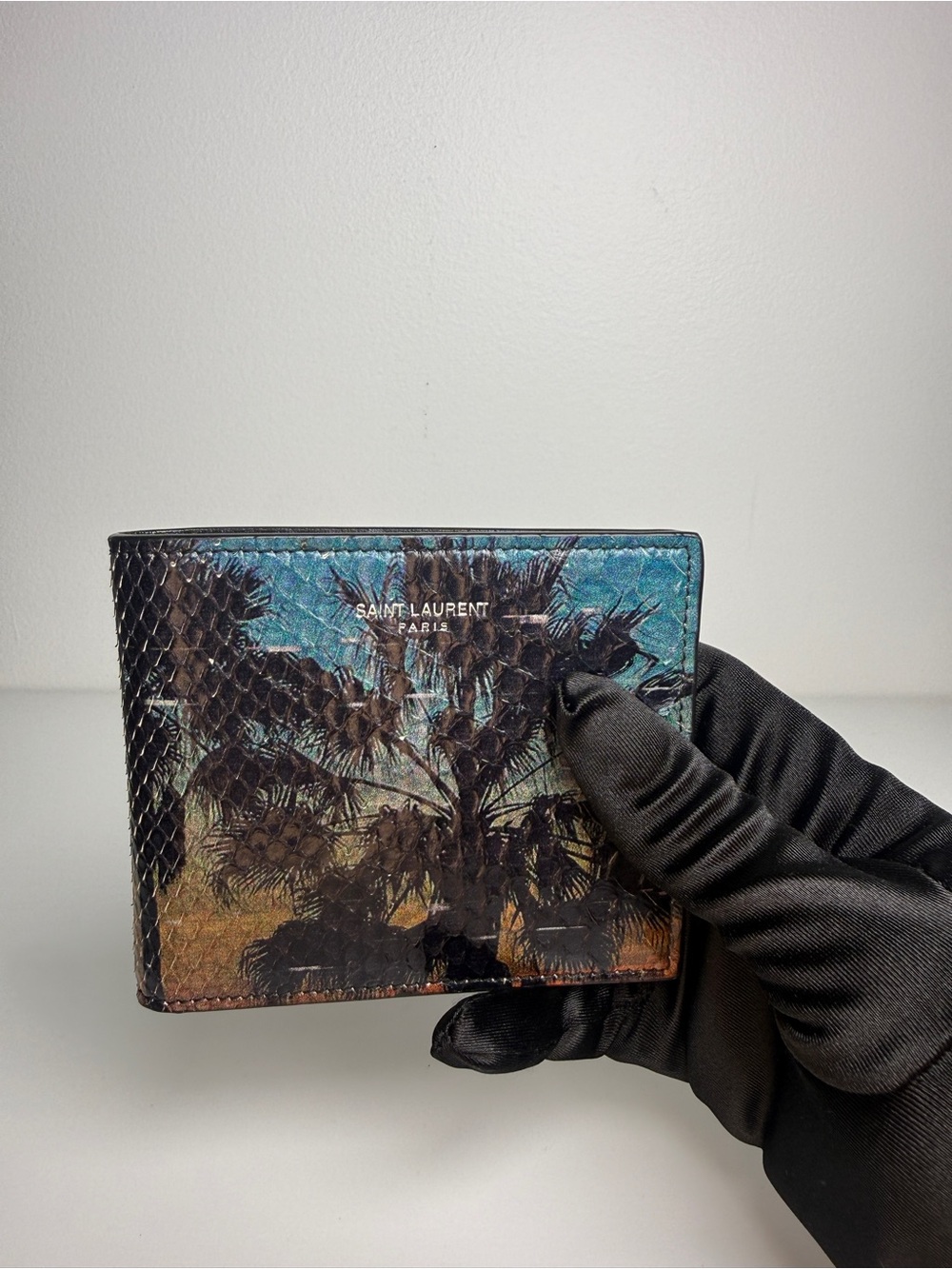Saint Laurent East/West Python Men’s Wallet Azur Orange Black - NEW | AUTHENTIC - Picture 10 of 10